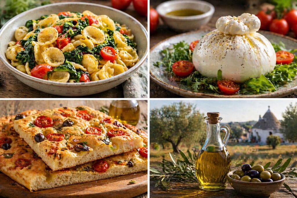 sapori autentici puglia orecchiette burrata focaccia olio