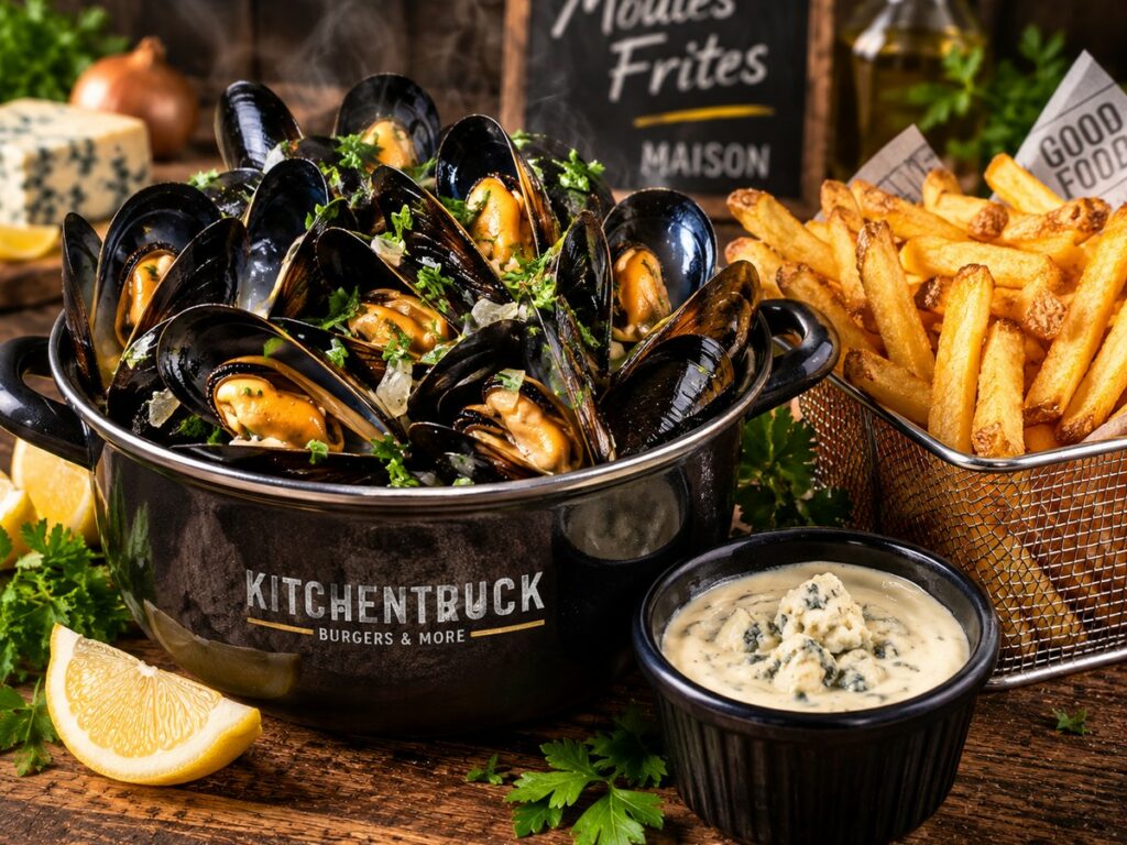 Moules-frites maison – soirée à thème au Kitchentruck Burger’s Garden à Martina Franca dans les Pouilles